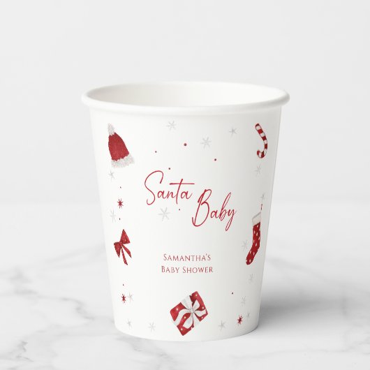 KerstkerstBaby shower voor kerstmis Baby Papieren Bekers (Achterkant)