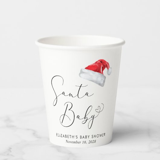 KerstkerstBaby shower voor kerstmis Baby Papieren Bekers (Achterkant)