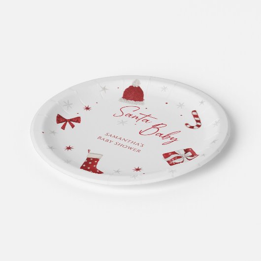 KerstkerstBaby shower voor kerstmis Baby Papieren Bordje (Gekanteld)