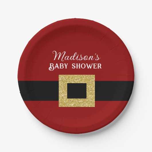 KerstkerstBaby shower voor kerstmis Baby Papieren Bordje (Voorkant)