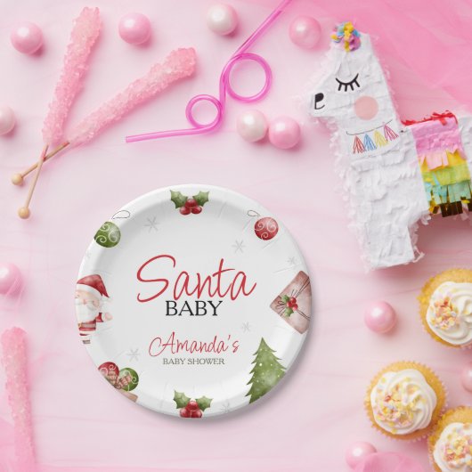 KerstkerstBaby shower voor kerstmis Baby Papieren Bordje (Feest)