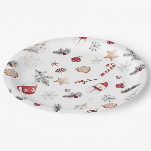 KerstkerstBaby shower voor kerstmis Baby Papieren Bordje (Gekanteld)