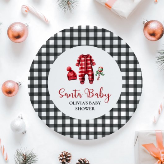 KerstkerstBaby shower voor kerstmis Baby Papieren Bordje