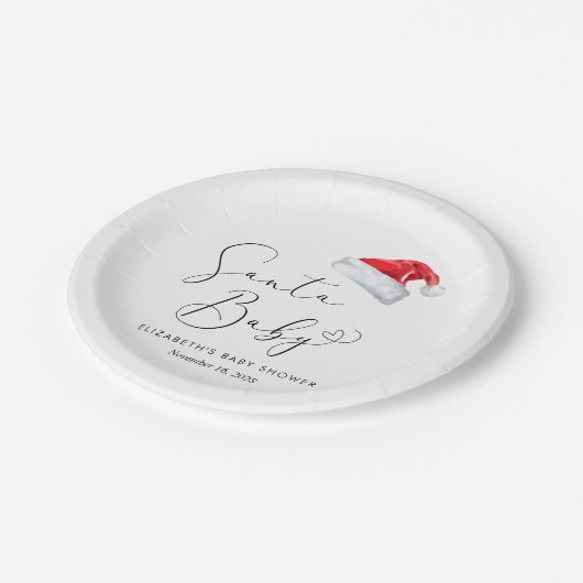 KerstkerstBaby shower voor kerstmis Baby Papieren Bordje (Gekanteld)