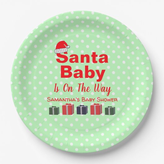 KerstkerstBaby shower voor kerstmis Baby Papieren Bordje (Voorkant)