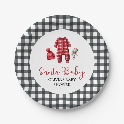 KerstkerstBaby shower voor kerstmis Baby Papieren Bordje (Voorkant)