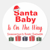 KerstkerstBaby shower voor kerstmis Baby Ronde Sticker (Voorkant)