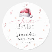 KerstkerstBaby shower voor kerstmis Baby Ronde Sticker (Voorkant)