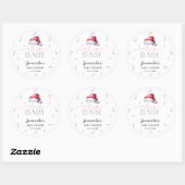 KerstkerstBaby shower voor kerstmis Baby Ronde Sticker (Vel)