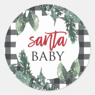 KerstkerstBaby shower voor kerstmis Baby Ronde Sticker