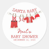 KerstkerstBaby shower voor kerstmis Baby Ronde Sticker (Voorkant)