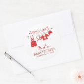 KerstkerstBaby shower voor kerstmis Baby Ronde Sticker (Envelop)