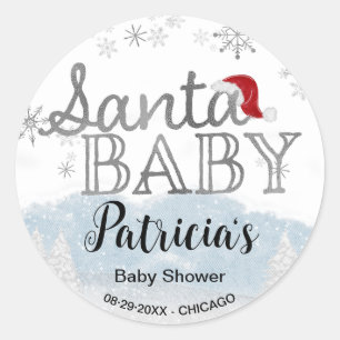 KerstkerstBaby shower voor kerstmis Baby Ronde Sticker
