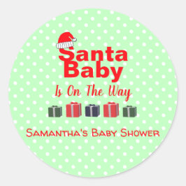 KerstkerstBaby shower voor kerstmis Baby Ronde Sticker