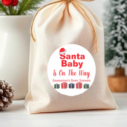 KerstkerstBaby shower voor kerstmis Baby Ronde Sticker