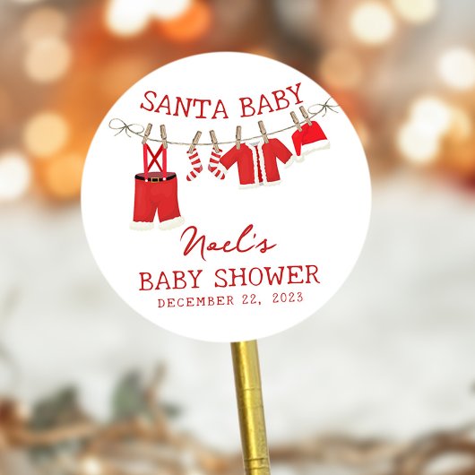 KerstkerstBaby shower voor kerstmis Baby Ronde Sticker