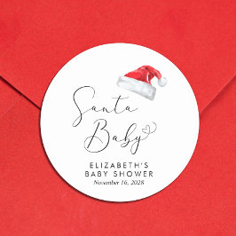 KerstkerstBaby shower voor kerstmis Baby Ronde Sticker
