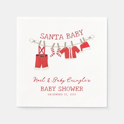 KerstkerstBaby shower voor kerstmis Baby Servet (Voorkant)
