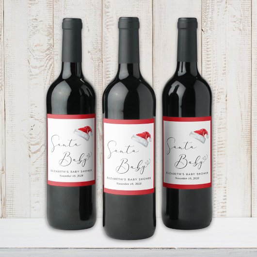 KerstkerstBaby shower voor kerstmis Baby Wijn Etiket