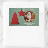  kerstkerstbedekking personaliseren rechthoekige sticker (Tas)