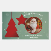  kerstkerstbedekking personaliseren rechthoekige sticker (Voorkant)