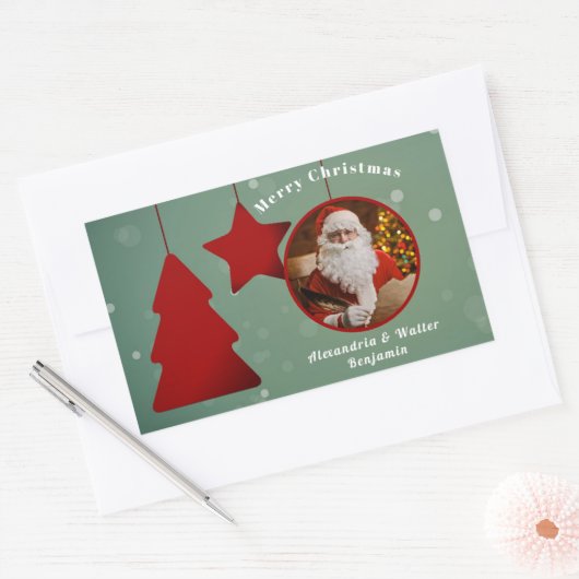  kerstkerstbedekking personaliseren rechthoekige sticker (Envelop)