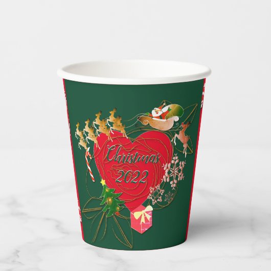 Kerstkerstbekers voor kerstmis met Kerstmis Papieren Bekers (Voorkant)