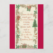 Kerstkerstbericht met intage feestdagenkaart (Voorkant)