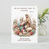  kerstkerstbloem feestdagenkaart (Staand voorkant)