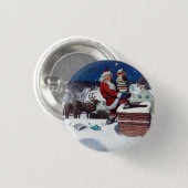kerstkerstboeken, ronde button 3,2 cm (Voorkant /achterkant)