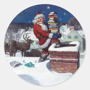 kerstkerstboeken, ronde sticker