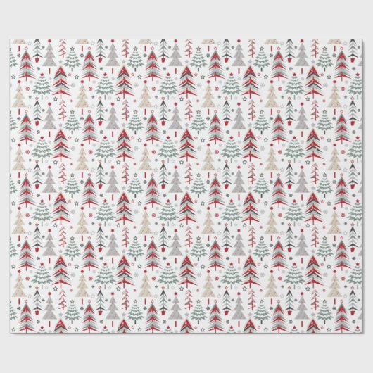 Kerstkerstbomen met kerstbomen cadeaupapier (Vlak)