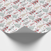 Kerstkerstbomen met kerstbomen cadeaupapier (Hoek)