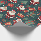 Kerstkerstbomen Ornamenten GreenChristmas Cadeaupapier (Hoek)