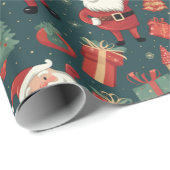 Kerstkerstbomen Ornamenten GreenChristmas Cadeaupapier (Rol Hoek)