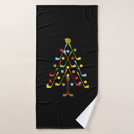 Kerstkerstboom Golf Golf Ball Shirt Badhanddoek (Badhanddoek)