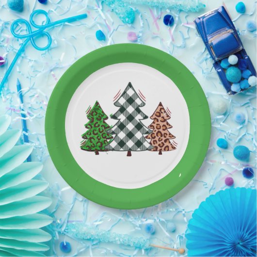 Kerstkerstboom: kerstkerstbomen papieren bordje (Feest)