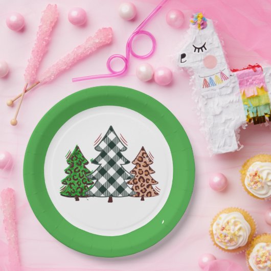 Kerstkerstboom: kerstkerstbomen papieren bordje (Feest)