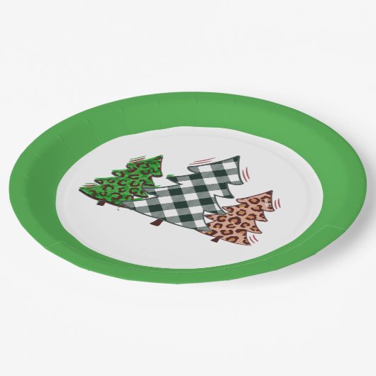 Kerstkerstboom: kerstkerstbomen papieren bordje (Gekanteld)