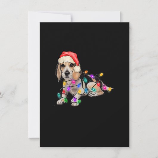 Kerstkerstboom met beagle kerstboom, lampjes met k kaart (Voorkant)