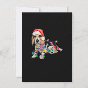 Kerstkerstboom met beagle kerstboom, lampjes met k kaart