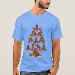 Kerstkerstboom met kerstmis met kerstmis met kerst t-shirt<br><div class="desc">Met de kerstboom met de kerstman die de kerstman verlicht.</div>