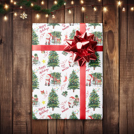 kerstkerstboom met kerstmis, speciaal aangepast cadeaupapier