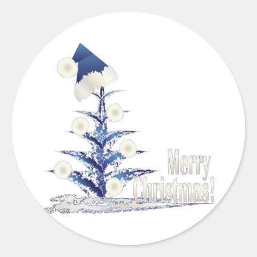 Kerstkerstboom Ronde Sticker (Voorkant)
