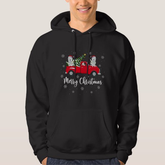 Kerstkerstboom Truck Westie Dog Chris Hoodie (Voorkant)