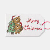 Kerstkerstboombeestjes met kerstbomen cadeaulabel (Voorkant (Horizontaal))