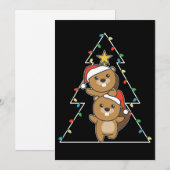 Kerstkerstboombeestjes met kerstbomen feestdagenkaart (Voorkant / Achterkant)