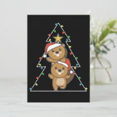 Kerstkerstboombeestjes met kerstbomen feestdagenkaart (Staand voorkant)