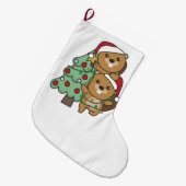 Kerstkerstboombeestjes met kerstbomen grote kerstsok (Voorkant (Hangend))