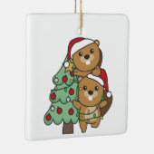 Kerstkerstboombeestjes met kerstbomen keramisch ornament (Rechts)